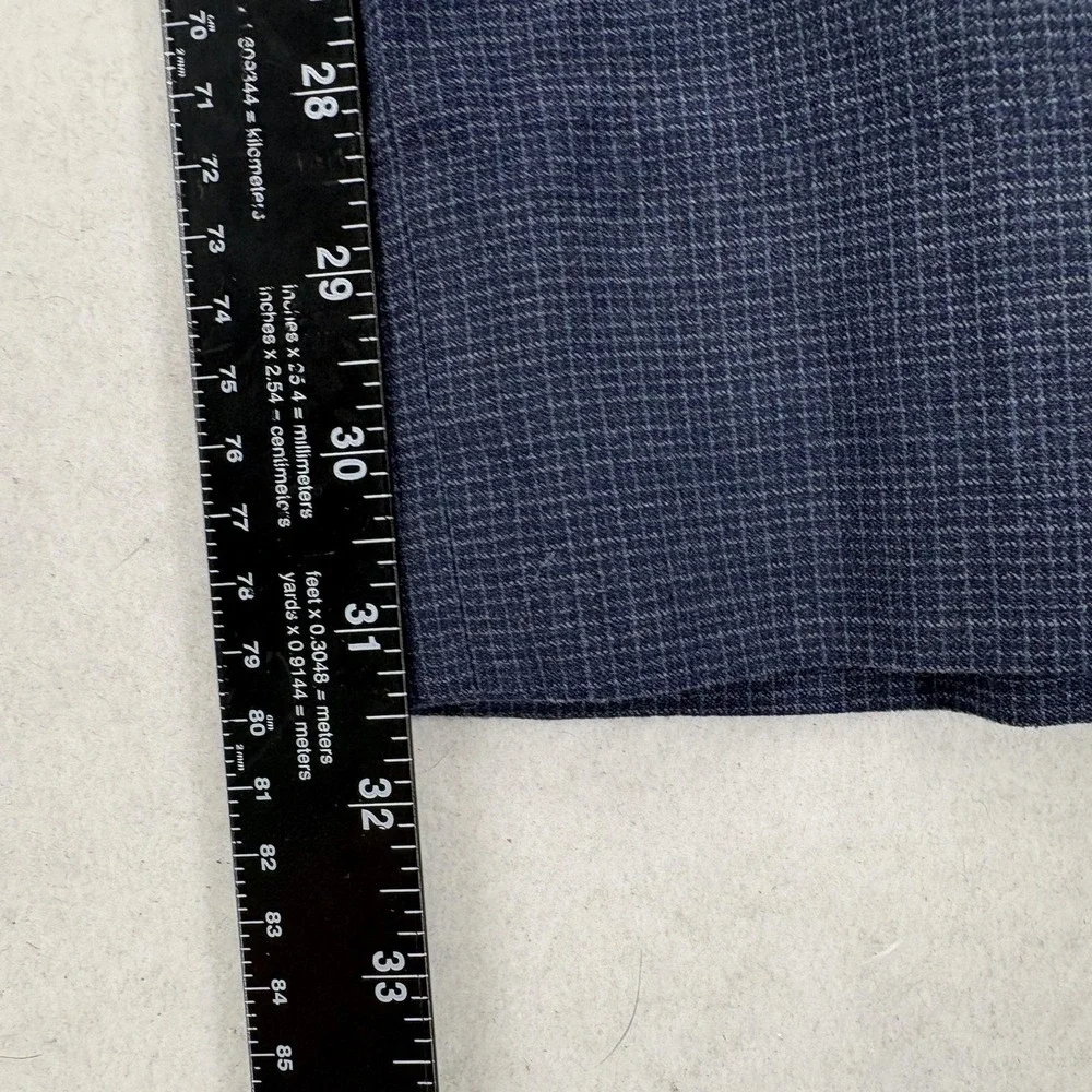 Brooks Brothers Regent Fit Dress Pants Mens 34x32 Blue Wool Stretch Check Tweed